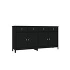 Aparador Buffet Ditália 4 Portas 4 Gavetas R-626 Preto Cozy