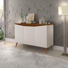 Aparador Buffet Encanto 3 Portas Retrô Com Pés De Madeira 6 Cores