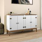 Aparador Buffet para Sala 149 Cm Colonial Freijó Branco Movelbento