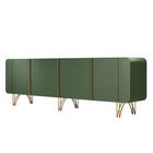 Aparador Buffet Pé em Aço Dourado 220 cm Anabelle Verde Pistache H01 - D'Rossi