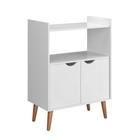 Aparador Buffet Retrô 2 Portas Grécia Ripado 3D Cor Branco