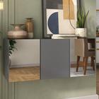 Aparador Buffet Suspenso com Espelhos 3 Portas Multimóveis MP8004