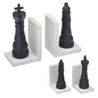 Aparador de livro rei e rainha jogo de xadrez branco e preto - Espressione