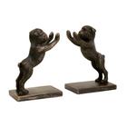 Aparador de Livros Cachorros em Poliresina Bronze 20x27x9cm Mart