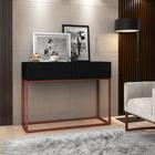 Aparador Eros 90cm Buffet Com Pes de Ferro Cobre 2 Gavetas - Casa Detalhe