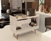 Aparador Estilo Buffet 2 Ambientes Retrô Duda Branco Perola - Comprar Móveis Em Casa