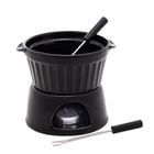 Aparedelho De Fondue 4 Peças Porcelana Classic Preto 400Ml - LYOR