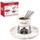 Aparelho Conjunto De Fondue Charmy Com 8 Peças Serve Até Quarto Pessoas Frutas Queijos E Chocolate