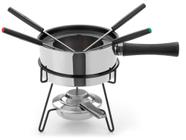 Aparelho De Fondue 9 Peças Panela De Aço Inox 1 Litro Para Carne Conjunto Serviço Kit Óleo Alto Padrão De Qualidade Forma Inox - FORMA UTILIDADES