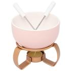 Aparelho De Fondue Cerâmica Aspen Rosa 4 Peças 350Ml