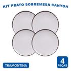 Aparelho de Jantar Canyon Jogo de Pratos Rasos 25 cm em Porcelana Decorada Tramontina 4 peças