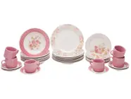 Aparelho de Jantar Chá 30 Peças Biona Cerâmica Redondo Rosa Donna AE30-5160 Oxford