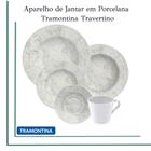 Aparelho de Jantar De Porcelana 20 Peças Jogo de Pratos Rasos Sobremesa e Xícaras Chá - Tramontina