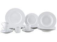 Aparelho de Jantar e Chá 20 Peças Tramontina Redondo de Porcelana Branco Mesh 96589028