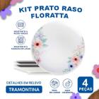 Aparelho De Jantar Jogo De Pratos Raso Floratta 28 Cm 4 Pçs - Tramontina