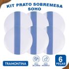 Aparelho de Jantar Jogo de Pratos Sobremesa 21 cm Soho Tramontina em Porcelana Decorada 6 Peças