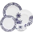 Aparelho De Jantar Jogo Pratos Porcelana Kit 16 Peças Toile Jouy Oxford