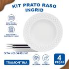Aparelho De Jantar Pratos Raso 27 Cm Tramontina Ingrid 4 Pçs