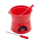 Aparelho Fondue 4 Peças Porcelana Classic Vermelho 400Ml