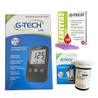 Aparelho Glicemia G-Tech Lite super kit + 60 tiras e 110 lancetas