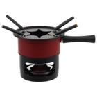 Aparelho para fondue Antiaderente Aspen Vermelho kit 8 peças