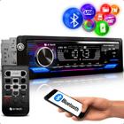 Aparelho Rádio Automotivo 1 Din Som carro Mp3 Player Bluetooth Usb Rgb + Carrega celular e Saida Sub