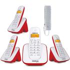 Aparelho Telefone Sem Fio 3 Ramal Bina Pilhas Alta Duração Homologação: 20121300160