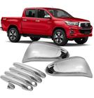 Aplique Capa Cromada Retrovisor Maçanetas Toyota Hilux 2022 - Shekparts