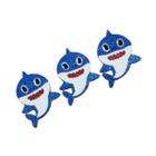 Aplique de EVA Baby Shark Glitter Azul - 8cm x 6cm - 03 Unidades - Make Festas - Rizzo