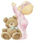 Aplique Decoupage Menina E Urso Apm8-947 Em Papel E Mdf 8cm Litoarte