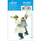 Aplique MDF e Papel Litoarte 8 cm - Modelo Cozinheiro com Bandeja APM8-1194 - 1 Peça