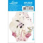 Aplique MDF e Papel Litoarte 8 cm  Modelo Dama Flores APM8-1243 - 1 Peça