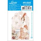 Aplique MDF e Papel Litoarte 8 cm Modelo Dama Rosas APM8-1242 - 1 Peça