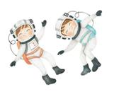 Aplique Papel Decoupage Astronautas Apm4-442 4cm Litoarte