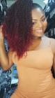 Aplique Rabo de cavalo 35 cm vermelho cacheado afro mecha