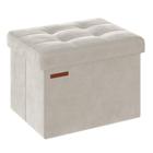 Apoio para pés dobrável Storage Ottoman SONGMICS 31x41x31cm Creme