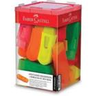 Apontador faber castell fc mix neon com deposito e borracha verde