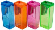 Apontador Plastico Com Deposito Bloco 6Cm Cores (1Cx C/24)