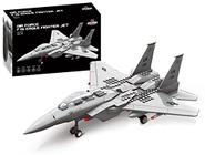 Apostrophe Games Fighter Jet Building Block Set 227-Pcs F-15 Eagle Fighter Jet Building Toys Set Brinquedo de avião de bloco de construção para crianças com mais de 10 anos e adultos Compatível com todos os tijolos de construção