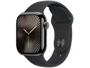 Apple Watch Series 10 GPS + Cellular Caixa Ardósia de Titânio 42mm Pulseira Esportiva Preta P/M