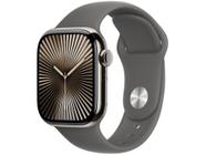 Apple Watch Series 10 GPS + Cellular Caixa Natural de Titânio 42mm Pulseira Esportiva Cinza-pedra P/M