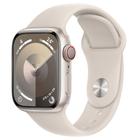 Apple Watch Series 9 41mm GPS + Cellular Caixa Estelar de Alumínio, Pulseira Esportiva Estelar, Tamanho P/M, Neutro em Carbono - MRHN3BZ/A