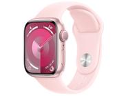 Apple Watch Series 9 GPS Caixa Rosa de Alumínio 41mm Pulseira Esportiva Rosa-clara M/G