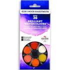 Aquarela Em Pastilha C/36 Cores Brilhantes Koh-I-Noor 174506-36