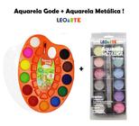 Estojo Jogo Aquarela Pintura 12 Cores Vivas + Pincel Escola - Goller - Kit  para Desenho Técnico - Magazine Luiza