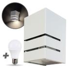 Arandela 2 Frisos 1 Facho Branca Externa Alumínio + Led 9w - Iluminar Ambiente