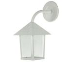 Arandela Colonial Quadrada 1xE27 Vidro Liso Branco Brilhante - BLUMENAU ILUMINAÇÃO