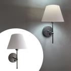 Arandela De Parede Vintage Interruptor Com Cupula Tecido Algodao + Lampada Branco Frio 6000K - TANGERINA