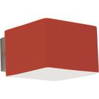 Arandela Hélios Quadrada Vidro Vermelho Para Led - Dlight