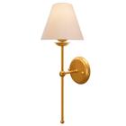 Arandela Luminária Cúpula Tecido Algodão Cama Sala Dourado P - Singlelight